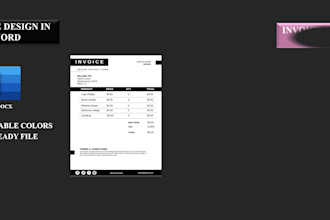 provide professional invoice, receipt, form design in 3hr