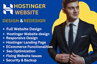 design or redesign hostinger website, wix website, revamp wordpress fix issue