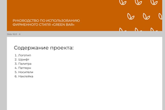 design of brand book, corporate style of the company