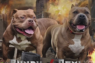 create video dog stud, breeding banners and kennel, dog flyers