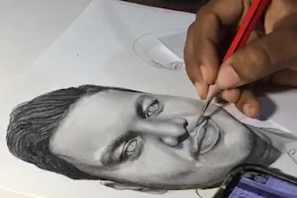 draw realistic pencil portrait drawing sketch of you