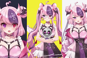 draw and rigg live2d model, 2d vtuber model, anime vtuber art vtuber commission