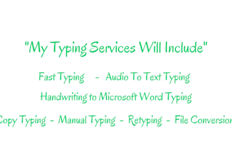 be your typist for fast typing and audio transcription