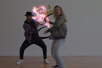 professionaly make lighting effects and neon scribble on dance video