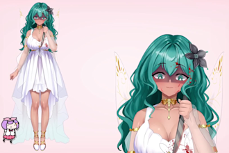 draw female or male original 2d vtuber model, chibi for live2d model commission