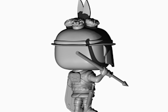 model in funko pop style for 3d printing