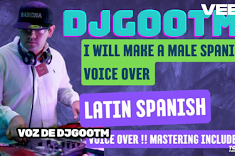 make a professional male spanish voice over