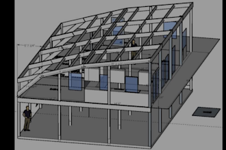 design timber structure, wooden framing and truss plan
