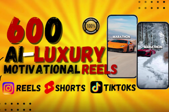 create ai 600 luxury motivational instagram reels, youtube shorts and tik tok