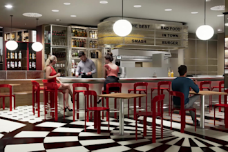 do 3d design for commercial kitchen, restauarant and bar