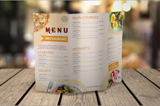 do modern restaurant menu and food flyer design services