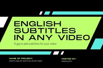 create english subtitles in any video