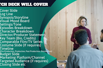 do a pitch deck presentation for your film, TV or web series