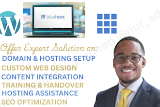set up your wordpress website on bluehost with secure hosting and SEO