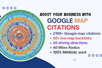 do 2100 google map citations manually for local business SEO