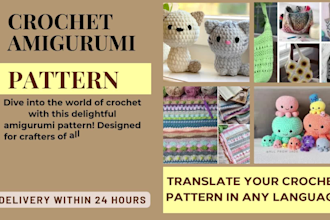 translate your amigurumi crochet pattern to any language within 24 hours