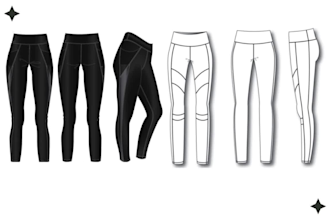make yoga leggings tech pack yoga spec sheet, yoga fashion design techpack wears