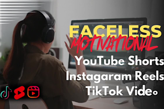create youtube faceless motivational videos, ig reels and tiktok videos