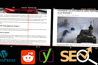 write unique optimized articles for SEO in french