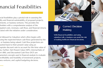 discounted cash flows, business plans, book keeping