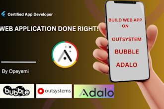 build your website or app in bubble io, adalo or outsystem developer