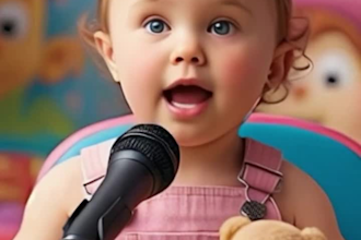 create ai baby podcast video, viral baby talking podcast, ai baby podcast video