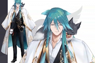 draw custom live2d anime vtuber character model, pngtuber rigging for streaming