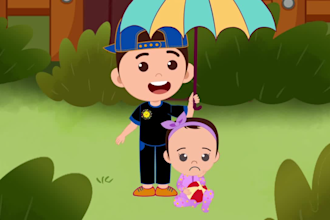 create custom character animated story and rhymes