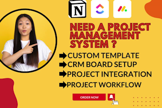 custom build or template design notion dashboard and notion workspace