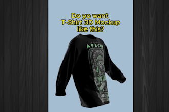 design 3d clothing graphics and mockup animation of hoodie, sweatshirt, t shirt