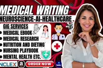 be medical ebook writer, nursing, neuroscience, health care, mdr medical writing