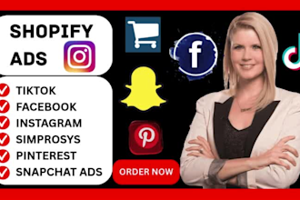 setup shopify ads tiktok facebook instagram simprosys pinterest snapchat ads
