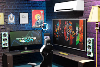 create 3d animated starting soon screens for twitch, yt and fb
