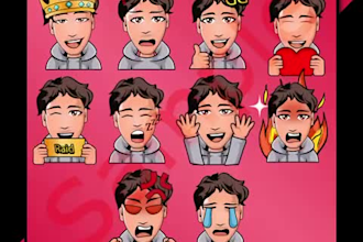 design cute emote vtuber animated emote twitch webcam overlay obs on twitch