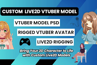 draw vtuber model, 2d vtuber model, live2d model, live 2d vtuber model, vbriger