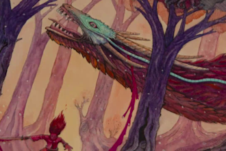 make a dark, whimsical, creepy and spooky illustration