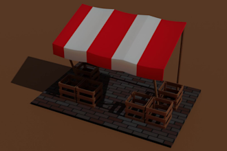 model low poly 3d  objects and props