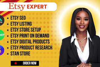 setup etsy shop, etsy print on demand, etsy digital product, etsy SEO stan store