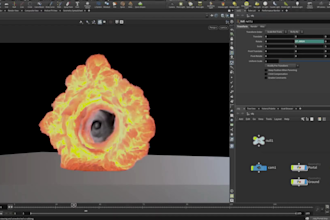 do 3d fire simulation, smoke vfx, and special visual effect in houdini
