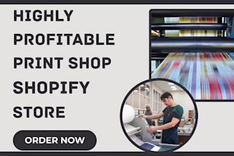 create print shop banner business cards t shirt printify shopify store website