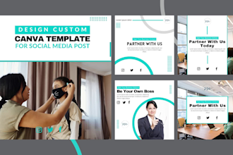 design custom canva template for social media post