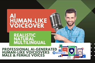 create professional ai generated human like voice overs, male and female voices
