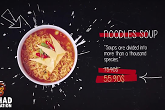 animate video for food restaurant promo your dishes