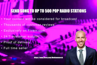 send your song to up to 500 mainstream pop radio stations