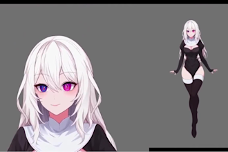 draw and rig female and male live2d model, 2d vtuber model, vtuber commission