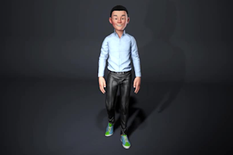 model rig texture 3d characters for rendering and animation