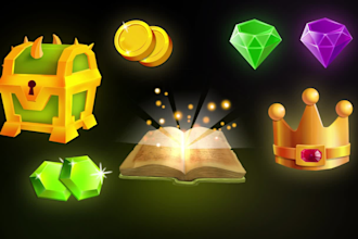 create 2d game assets, props, icons, objects