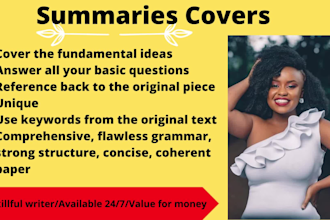 write book summaries, reports and synopsis