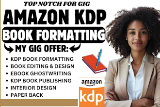 do book formatting and layout design paperback typesetting edit for amazon kdp