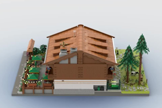 create 3d lego set with manual instruction, custom minecraft farm house build
